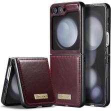 BDT Boutique Samsung Galaxy Z Flip 5 5g Için Flip Case Kart Tutucu Kickstand Çılgın Pu (Yurt Dışından)