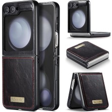 BDT Boutique Samsung Galaxy Z Flip 5 5g Için Flip Case Kart Tutucu Kickstand Çılgın Pu (Yurt Dışından)