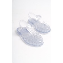 Mubiano Summer Kadın Jelly Toka Detay Şeffaf Gri Sim Düz SANDALET-MSTB844-SGS