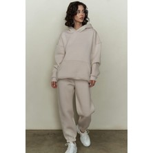 CMZ Collection Kadın Oversize Eşofman Takımı Ekru