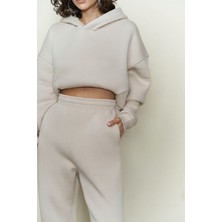 CMZ Collection Kadın Oversize Eşofman Takımı Ekru