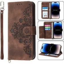 BDT Boutique Iphone 15 Için Flip Case Darbeye Bileklik Kabartmalı Çoklu Kredi (Yurt Dışından)