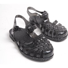 Mubiano Summer Kadın Jelly Toka Detay Şeffaf Siyah Sim Düz SANDALET-MSTB844-SSS