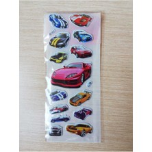 Bluoksweet Arabalar Kabartmalı Etiket Çıkartma Sticker