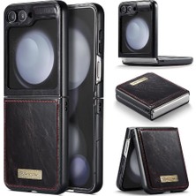 YH Mall Samsung Galaxy Z Flip 5 5g Için Flip Case Kart Tutucu Kickstand Çılgın Pu (Yurt Dışından)