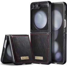 YH Mall Samsung Galaxy Z Flip 5 5g Için Flip Case Kart Tutucu Kickstand Çılgın Pu (Yurt Dışından)