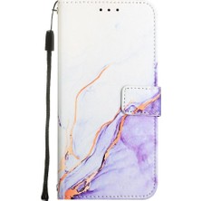 YH Mall Tecno Spark 20 Pro Artı Kickstand Cüzdan Mermer Desen Pu Deri Için Kılıf (Yurt Dışından)