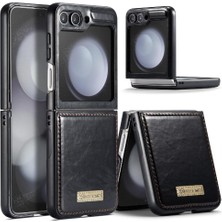 YH Mall Samsung Galaxy Z Flip 5 5g Için Flip Case Kart Tutucu Kickstand Çılgın Pu (Yurt Dışından)