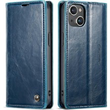 YH Mall Iphone 14 Için Flip Case Artı Retro Cüzdan Kapak Çılgın At Pu Deri (Yurt Dışından)