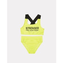 Yazı Baskılı Kız Çocuk Bikini Takım Db200773bt