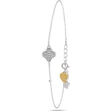Luck Serisi Swarovski Taşlı Minimal Kadın Gümüş Bileklik