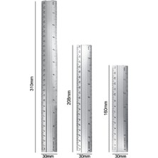 Peri Store 3 Adet Metal Cetvel 30CM /20 cm / 15 cm Metal - 12 / 8 / 6 Inch / Inç