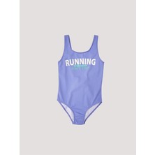 Beyaz Baskılı kız çocuk mayo DB200788CM