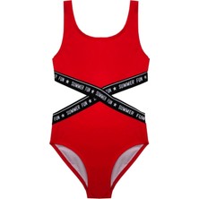 Kırmızı Kız Çocuk Mayokını Db200568cm