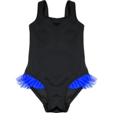 Siyah Saks Fırfır Detaylı Kız Çocuk Mayo Db200618cm