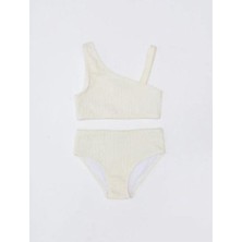 Dokulu Kumaş Kız Çocuk Bikini Takım