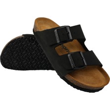 Fly Soft Milano Deri Kadın Terlik Siyah
