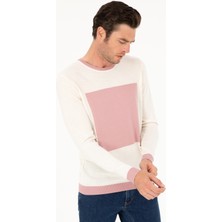 Cacharel Erkek Pudra Slim Fit Yün Karışımlı Bisiklet Yaka Triko Kazak 50271747-VR042