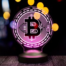 Sevgi Lambası Bitcoin Led Masa Lambası, Bitcoin Hediye, Bitcoin Para Şeklinde Lamba, Kripto Dekoratif Aydınlatma