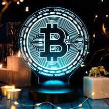 Sevgi Lambası Bitcoin Led Masa Lambası, Bitcoin Hediye, Bitcoin Para Şeklinde Lamba, Kripto Dekoratif Aydınlatma