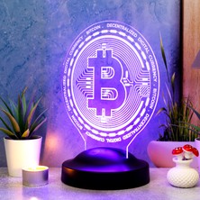 Sevgi Lambası Bitcoin Led Masa Lambası, Bitcoin Hediye, Bitcoin Para Şeklinde Lamba, Kripto Dekoratif Aydınlatma