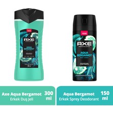 Axe Premium Duş Jeli Aqua Bergamot 3 In 1 300 ml + Axe Erkek Sprey Deodorant Aqua Bergamot 150 ml