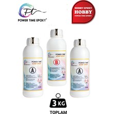 Power Time Epoxy 3 kg Hobby Epoxy/ Şeffaf Epoksi Reçine Ince Döküm Power Time Epoxy