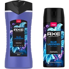 Axe Premium Duş Jeli Blue Lavender 3 In 1 300 ml + Axe Erkek Sprey Deodorant Blue Lavender 150 ml