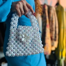 Luminoso Bags And More Mini Renkli Boncuk Detaylı Inci Boncuk Çanta ZİNCİRSİZ