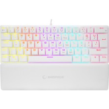 Rampage Ally K11 Beyaz Rainbow Q Bilek Destekli Blue Switch Gaming Oyuncu Klavye