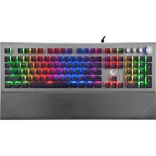 Rampage KB-R101 Impressıve Gri/siyah USB Rgb Aydınlatmalı Ince Tasarım Red Switch Gaming Oyuncu Klav