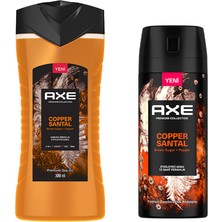 Axe Premium Duş Jeli Copper Santal 3 In 1 300 ml + Axe Erkek Sprey Deodorant Copper Santal 150 ml