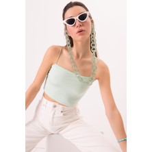 Lonca Mint Ip Askılı Crop Top