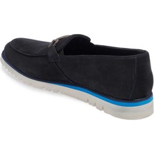 Lacivert Hakiki Nubuk Deri Erkek Loafer - E24I1AY56783-C39