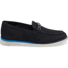 Lacivert Hakiki Nubuk Deri Erkek Loafer - E24I1AY56783-C39