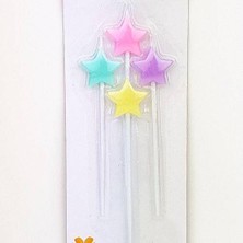 Parti Dükkanım Makaron Renkli Pasta Mumu 8 Adet