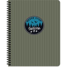 Keskin Outdoor Spiralli Sert Kapak Defter 17X24 Kareli 80 Yaprak Yeşil (411014)