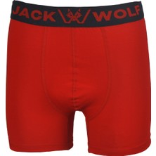 Jack Wolf Kırmızı 5'li Kutu Pamuklu Likralı Erkek Boxer