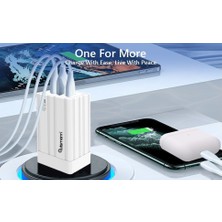 Wismann 65W Usb-C Güç Adaptörü 3 Port Gan Tech (Şarj Isısını Düşürür) 25W/40W/60W Type-C Hızlı iPhone & Android & iPad & Macbook Şarj Cihazı Universal Priz Tipi