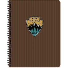 Keskin Outdoor Spiralli Sert Kapak Defter 17X24 Kareli 80 Yaprak Kahve (411011)