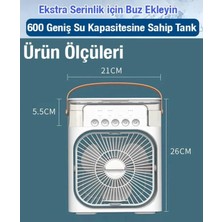 Masaüstü Taşınabilir Buzlu Vantilatör Su Soğutmalı LED Işıklı Soğutucu Fan Aır Cooler Fan