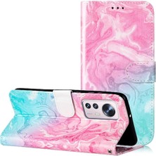 BDT Market Xiaomi 12 Pro Için Flip Case Kart Yuvaları Tutucu Manyetik Mermer Desen Tam (Yurt Dışından)