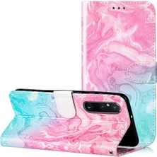 BDT Market Sony Xperia 1 V Mermer Desen Pu Deri Cüzdan Kart Yuvaları Için Flip Case (Yurt Dışından)