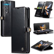 BDT Market Samsung Galaxy Z Için Flip Case Fold 3 5g Kart Tutucu Retro Cüzdan Kapak (Yurt Dışından)