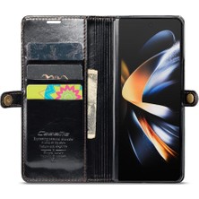 BDT Market Samsung Galaxy Z Için Flip Case Fold 3 5g Kart Tutucu Retro Cüzdan Kapak (Yurt Dışından)