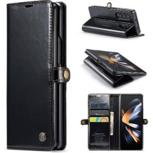 BDT Market Samsung Galaxy Z Için Flip Case Fold 3 5g Kart Tutucu Retro Cüzdan Kapak (Yurt Dışından)