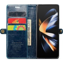 BDT Market Samsung Galaxy Z Için Flip Case Fold 3 5g Kart Tutucu Retro Cüzdan Kapak (Yurt Dışından)