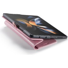 BDT Market Samsung Galaxy Z Için Flip Case Fold 3 5g Kart Tutucu Retro Cüzdan Kapak (Yurt Dışından)