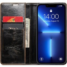 BDT Market Iphone 13 Için Flip Case Pro Kickstand Kart Tutucu Retro Cüzdan Kapak Pu (Yurt Dışından)