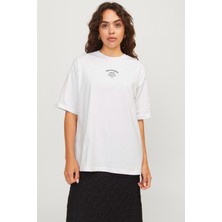 Jjxx Jxalva Loose Ss Prınt Tee Beyaz Kadın Kısa Kol T-Shirt